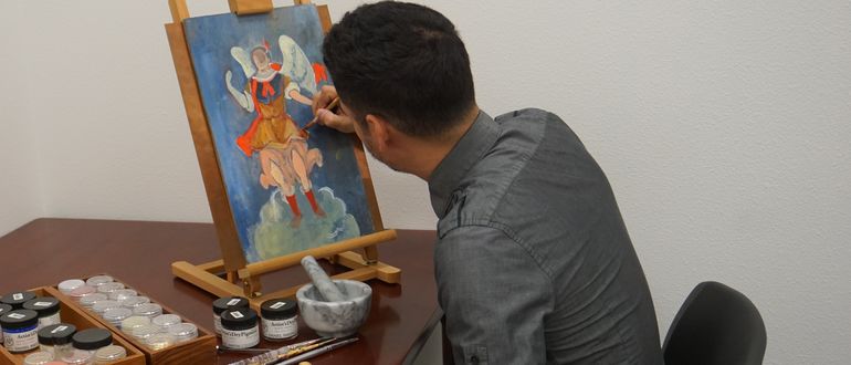 Retablos Mexican Folk Art Painting El Paso Museum Of Art